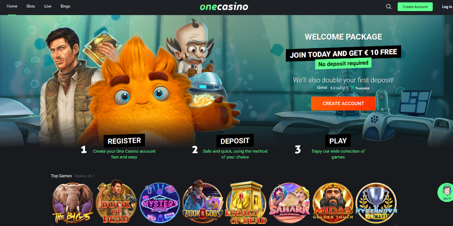 one casino homepage